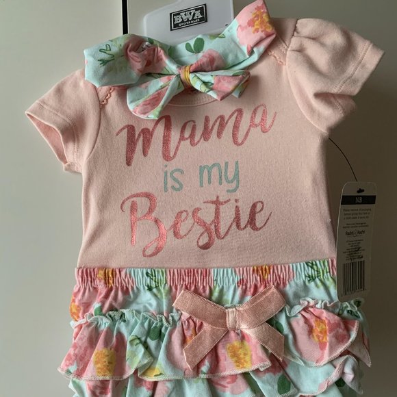 NWT! 3 piece set  Mama is my bestie newborn outfi - Picture 2 of 6